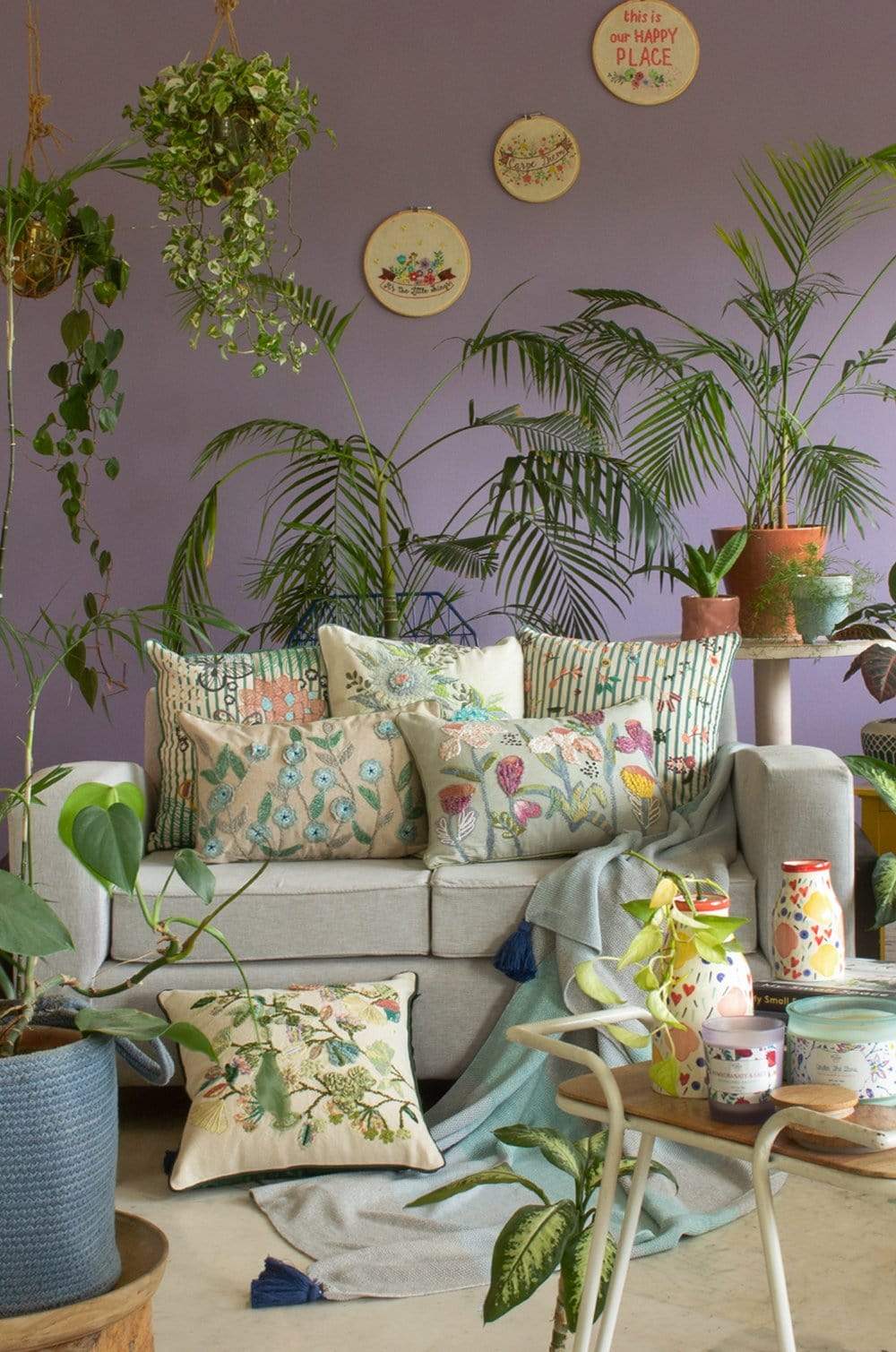 Soft furnishings Floral Stripes Cushion Cover