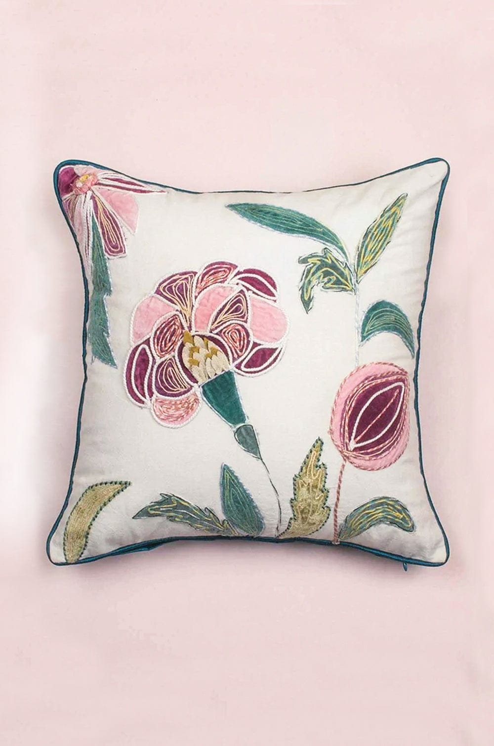 Soft furnishings Jacobean Rose Embroidered Cushion Cover