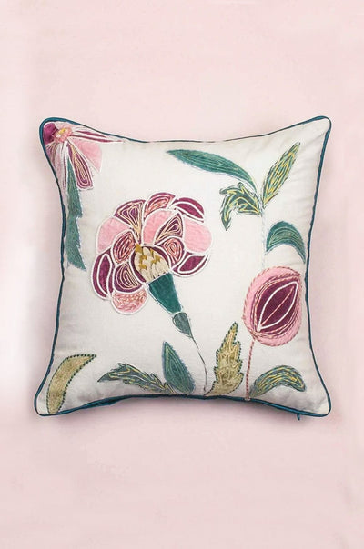 Soft furnishings Jacobean Rose Embroidered Cushion Cover