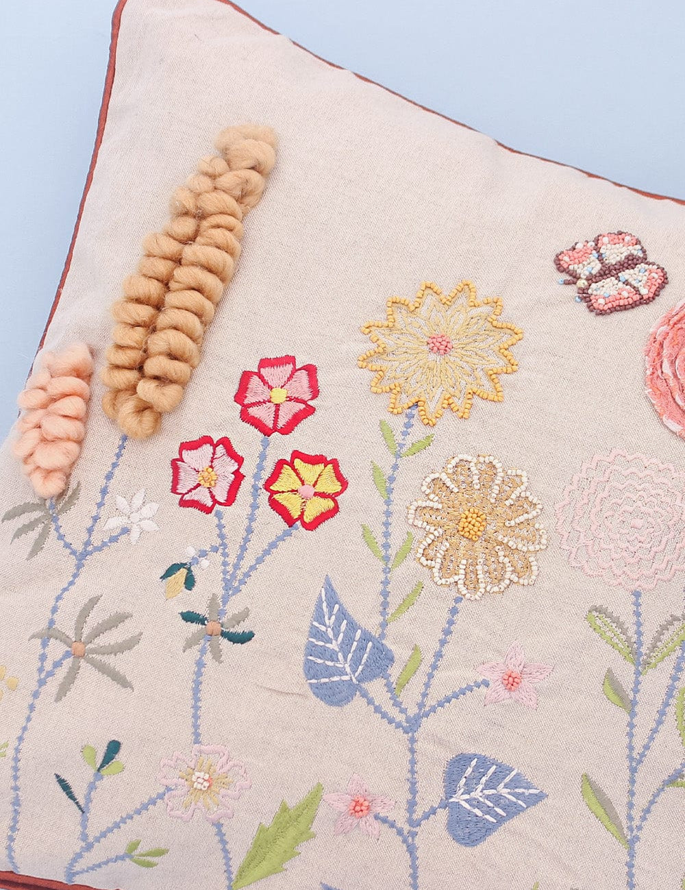 Soft furnishings Ranunculus Embroidered Cushion Cover