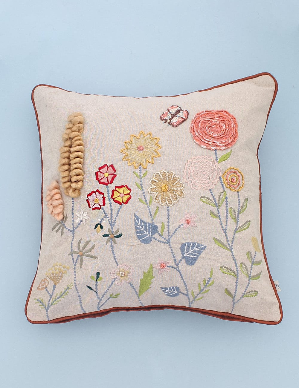 Soft furnishings Ranunculus Embroidered Cushion Cover