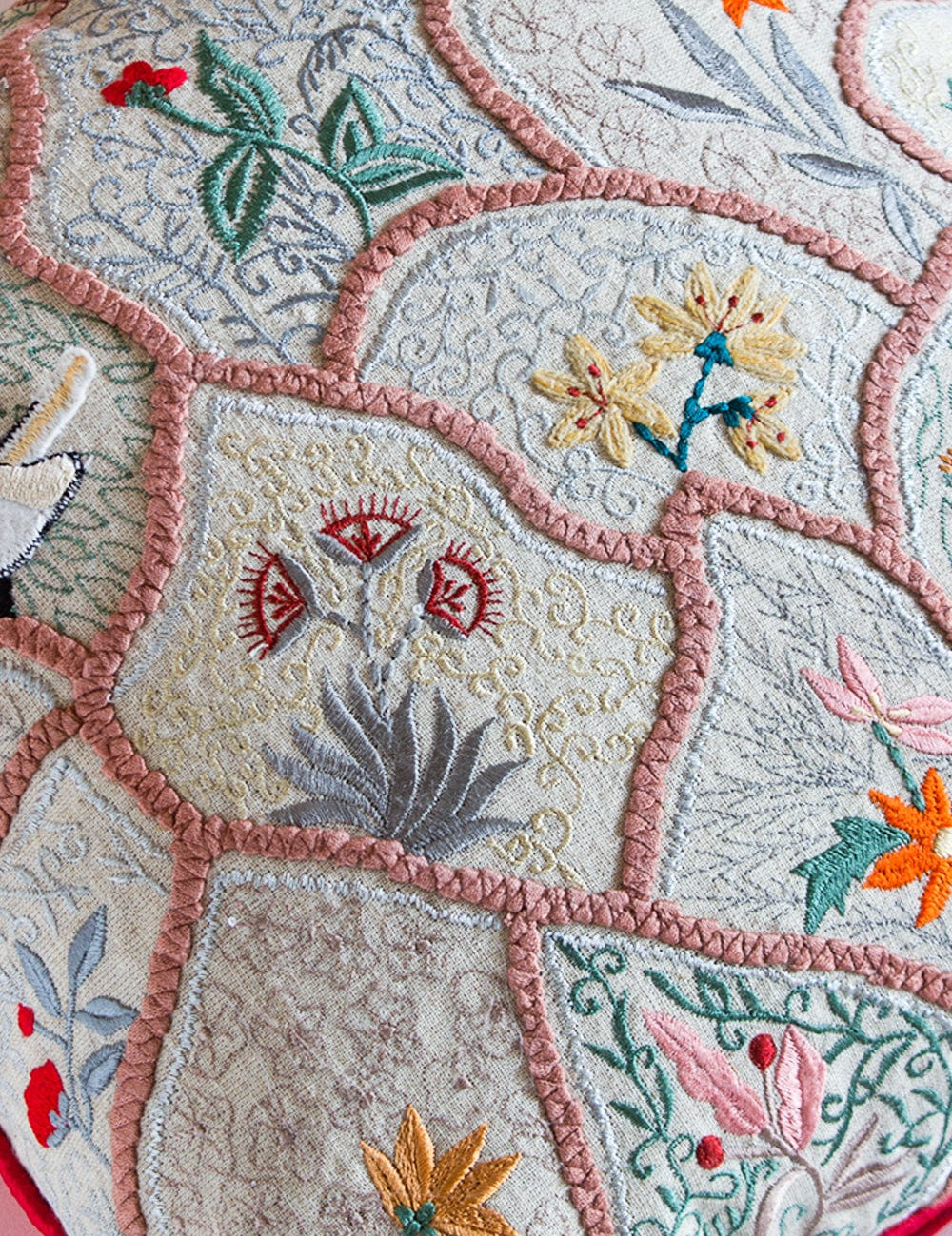 Soft furnishings Roses Are Red Embroidered Cushion Cover