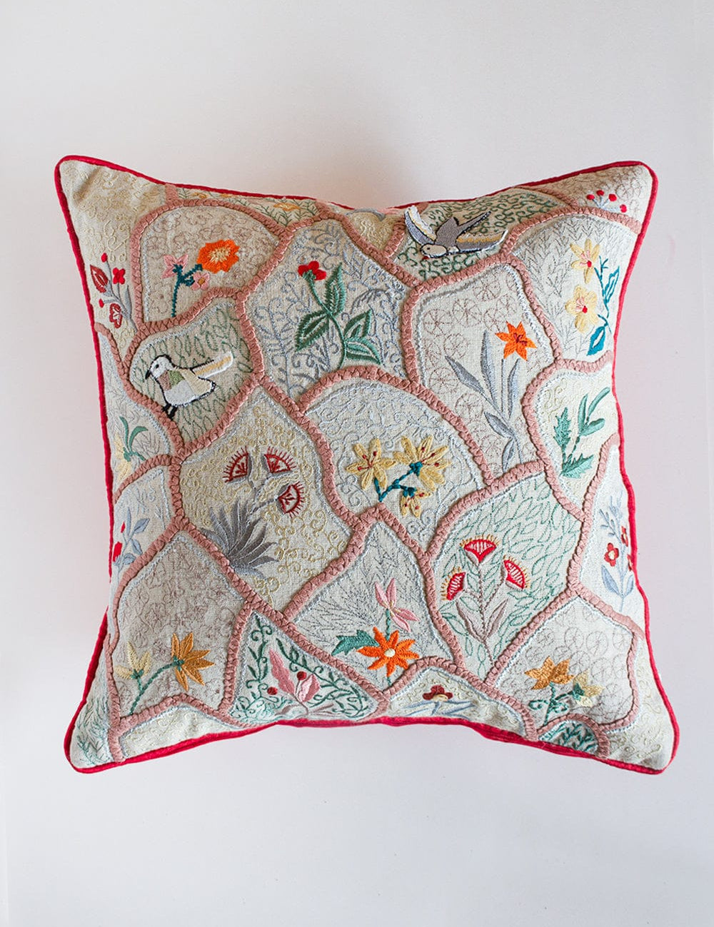 Soft furnishings Roses Are Red Embroidered Cushion Cover