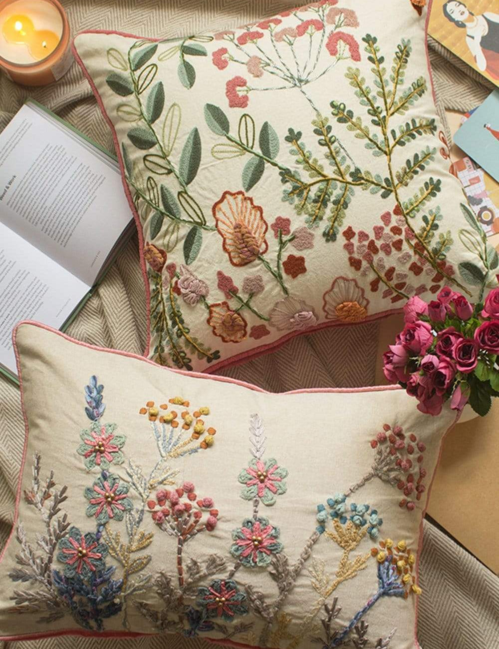 Soft furnishings Statice Embroidered Cushion Cover