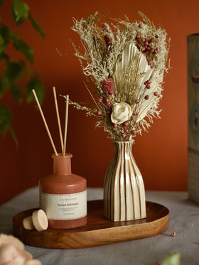 Sonnet Botanique - Reed Diffuser With Ceramic Vase and Botanical Flowers