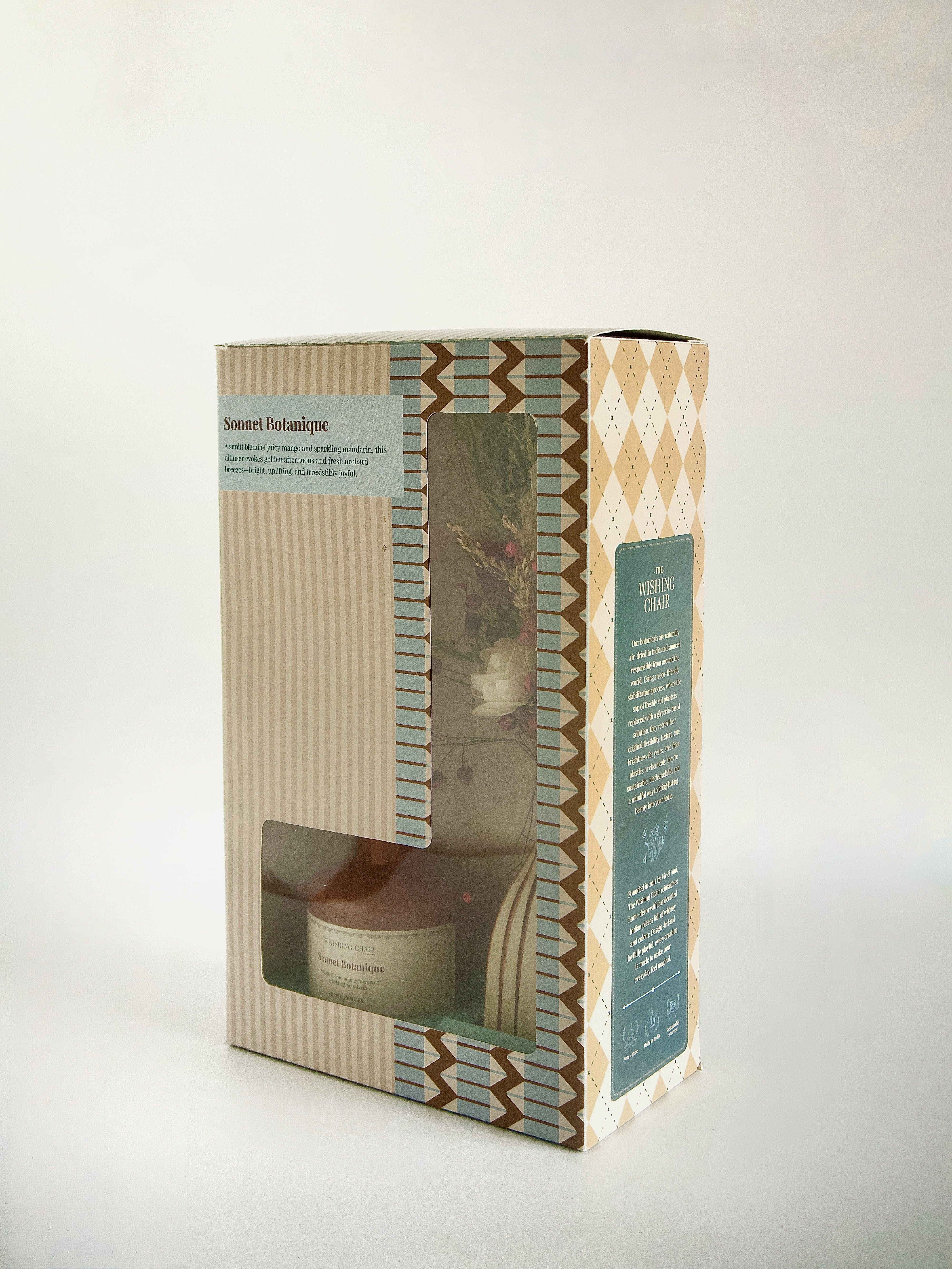 Sonnet Botanique - Reed Diffuser With Ceramic Vase and Botanical Flowers | The Wishing Chair