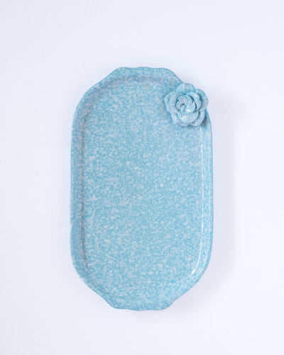 Speckled Serenity Handpainted  Ceramic Oval Platter