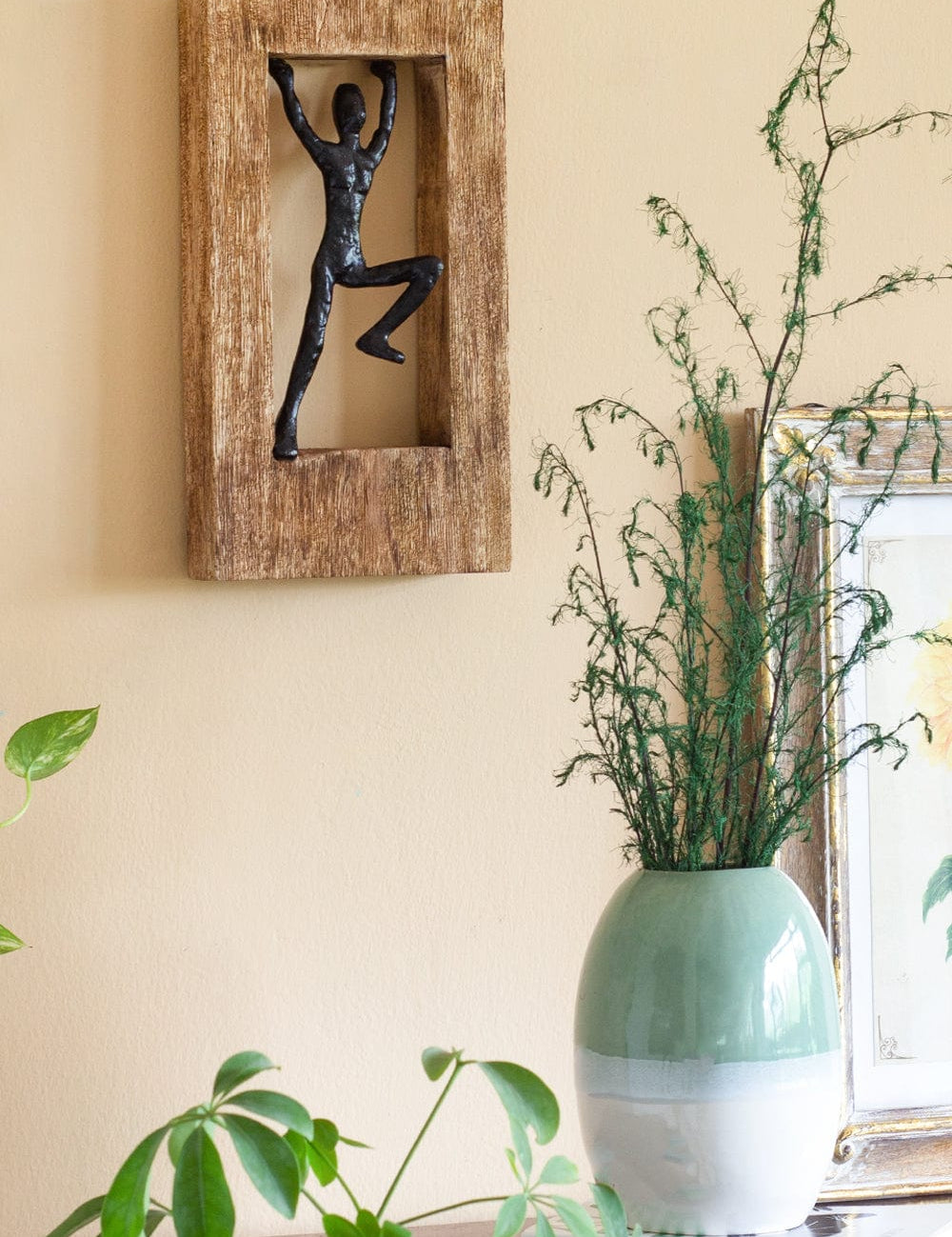Standing Man Wood & Metal Wall Décor Frame