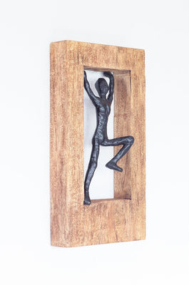 Standing Man Wood & Metal Wall Décor Frame