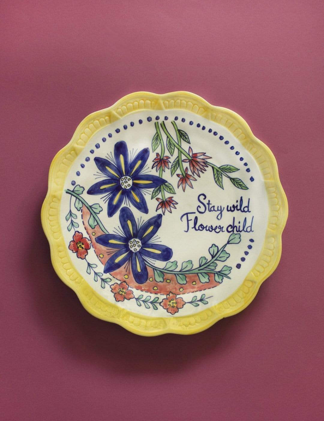 Stay Wild Flower Child Wall Plate