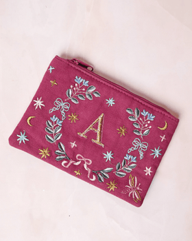 Storage 18658-A Secret Garden Embroidered Monogram Coin Pouch