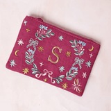 Storage 18658-S Secret Garden Embroidered Monogram Coin Pouch