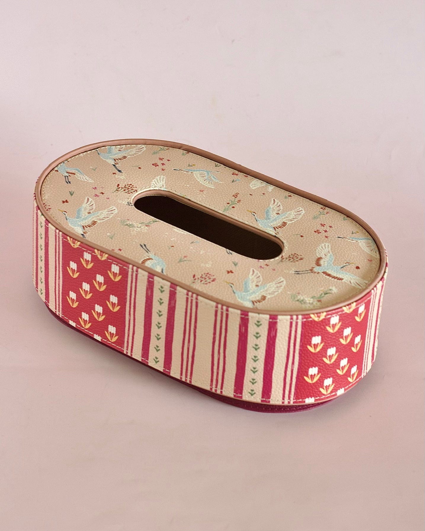 Storage Beige Vegan Leather Tissue Box | The Wishing Chair