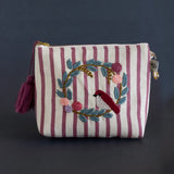 Storage Birds On A Wreath Embroidered Pouch