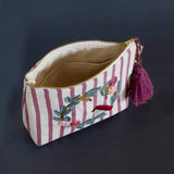 Storage Birds On A Wreath Embroidered Pouch