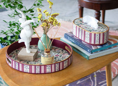 Botanica floral vegan leather tray and tissue box set | The Wishing Chair