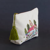 Storage House on a Hill Embroidered Pouch
