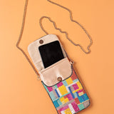 Storage Mira Handembroidered Phone Bag & Cards Holder with Crossbody Chain