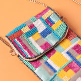 Storage Mira Handembroidered Phone Bag & Cards Holder with Crossbody Chain