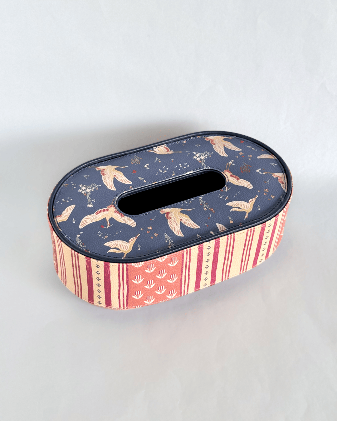 Storage Navy Vegan Leather Tissue Box | The Wishing Chair