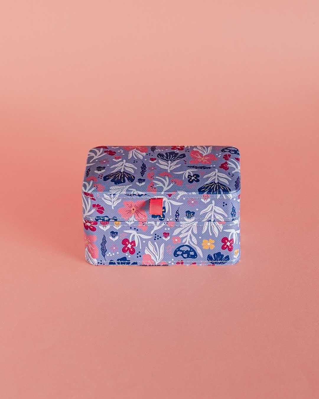 Storage Pearlised Paper Leather Mini Memento box- Blue Meadow