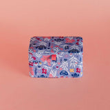 Storage Pearlised Paper Leather Mini Memento box- Blue Meadow
