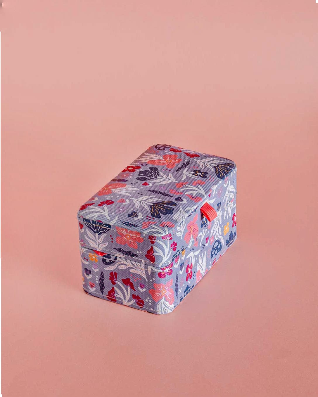Storage Pearlised Paper Leather Mini Memento box- Blue Meadow