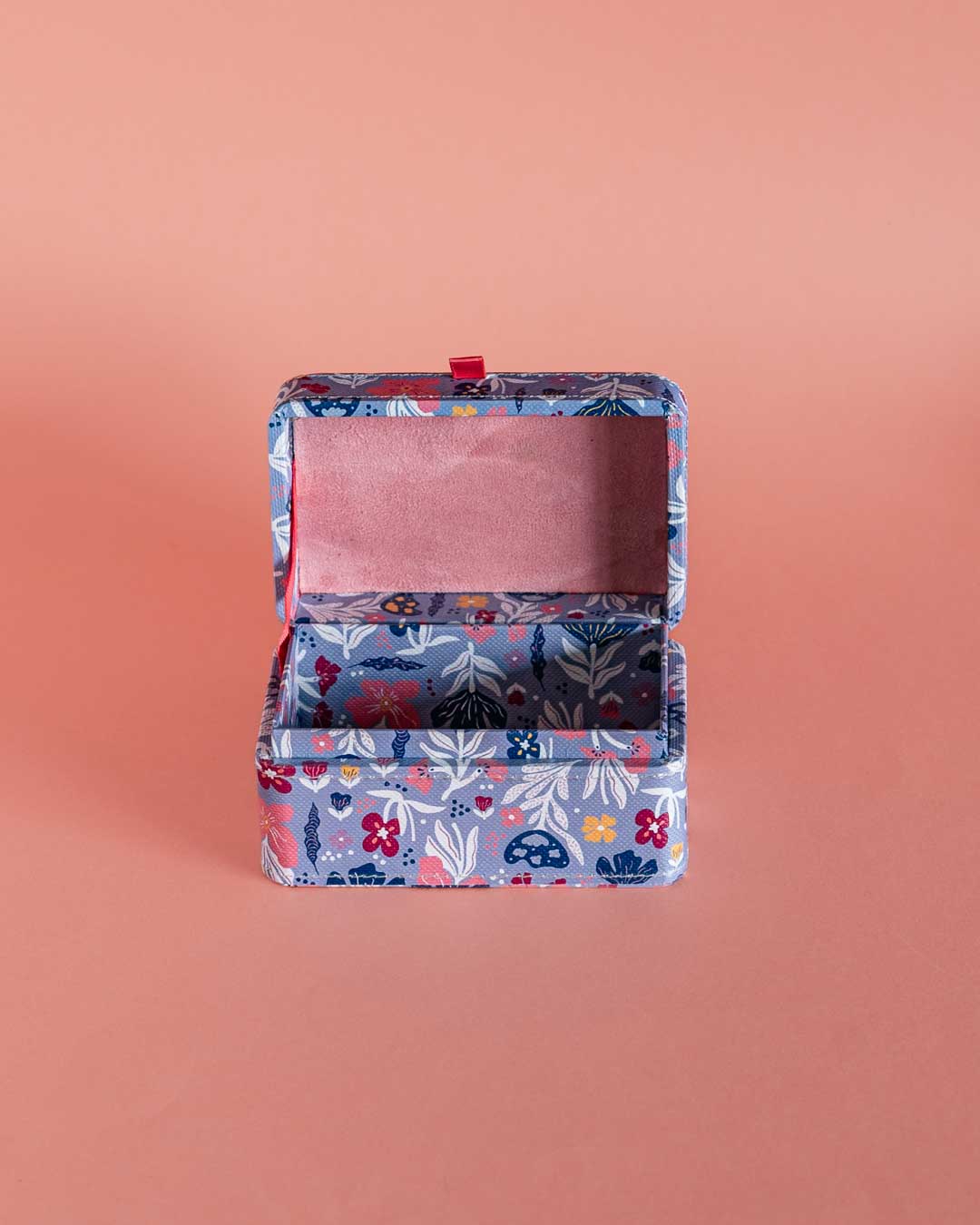 Storage Pearlised Paper Leather Mini Memento box- Blue Meadow