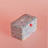 Storage Pearlised Paper Leather Mini Memento box- Garden Fog