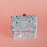 Storage Pearlised Paper Leather Mini Memento box- Garden Fog
