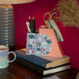 Storage Pearlised Paper Leather Secret Inkwell- Blue Meadow