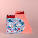Storage Pearlised Paper Leather Secret Inkwell- Blue Meadow
