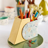 Storage Pearlised Paper Leather Secret Inkwell- Garden Fog