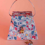 Storage Pearlised Paper Leather Triangle Piggy Bank- Blue Meadow