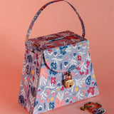 Storage Pearlised Paper Leather Triangle Piggy Bank- Blue Meadow