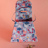 Storage Pearlised Paper Leather Triangle Piggy Bank- Blue Meadow