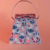 Storage Pearlised Paper Leather Triangle Piggy Bank- Blue Meadow