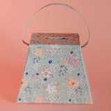 Storage Pearlised Paper Leather Triangle Piggy Bank - Garden Fog