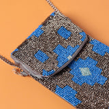 Storage Rewa Hand Embroidered Phone Bag & Cards Holder with Cross body Chain