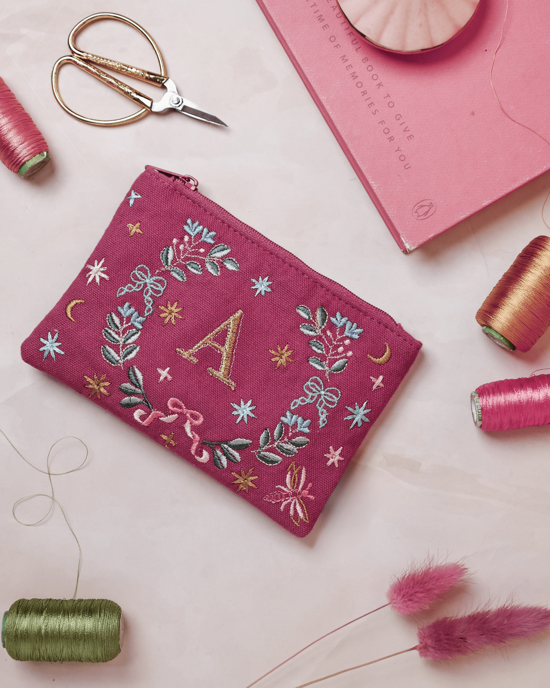 Storage Secret Garden Embroidered Monogram Coin Pouch | The Wishing Chair