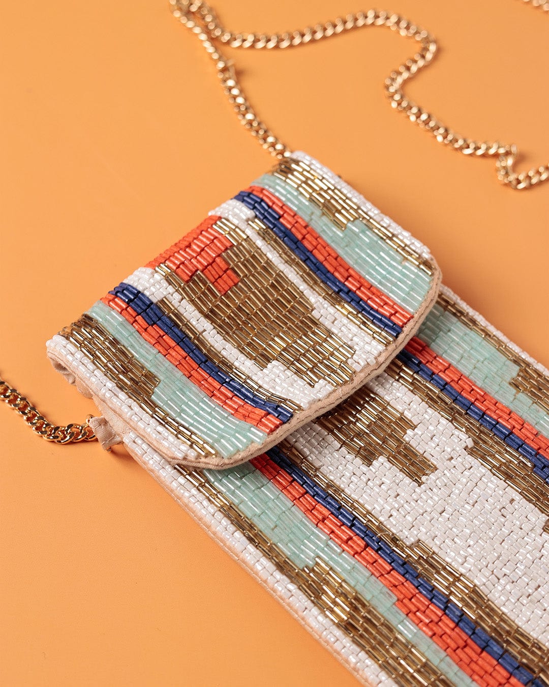  Storage Zoey Handembroidered Phone Bag & Cards Holder with Crossbody Chain - Zoey Hand Embroidered Phone Bag & Cards Holder with Cross body Chain - The Wishing Chair 