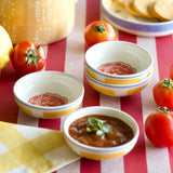 Stripe & Stem Handpainted Ceramic Nut Bowl - Set of 4