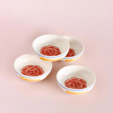 Stripe & Stem Handpainted Ceramic Nut Bowl - Set of 4