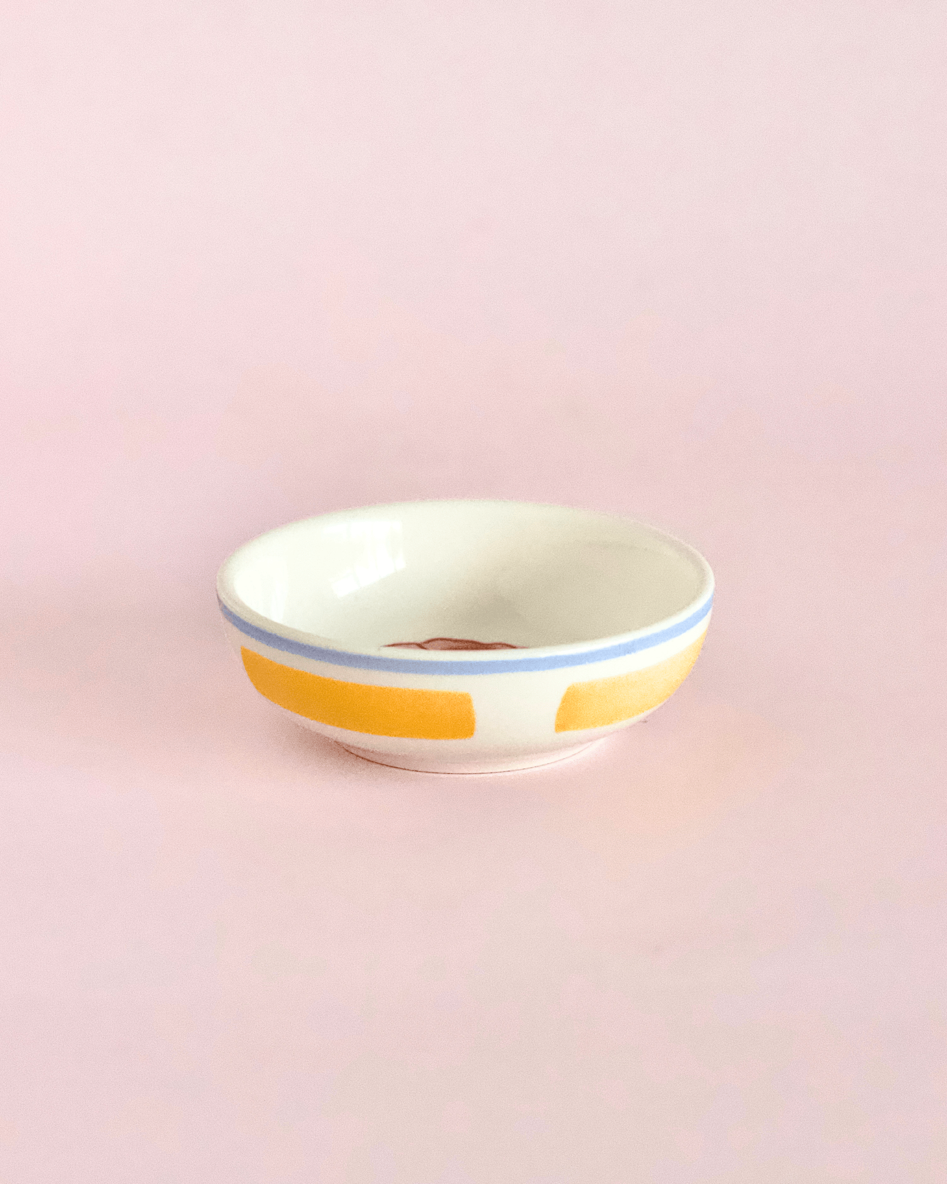 Stripe & Stem Handpainted Ceramic Nut Bowl - Set of 4