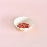 Stripe & Stem Handpainted Ceramic Nut Bowl - Set of 4