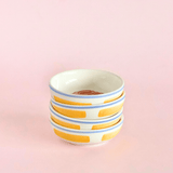 Stripe & Stem Handpainted Ceramic Nut Bowl - Set of 4