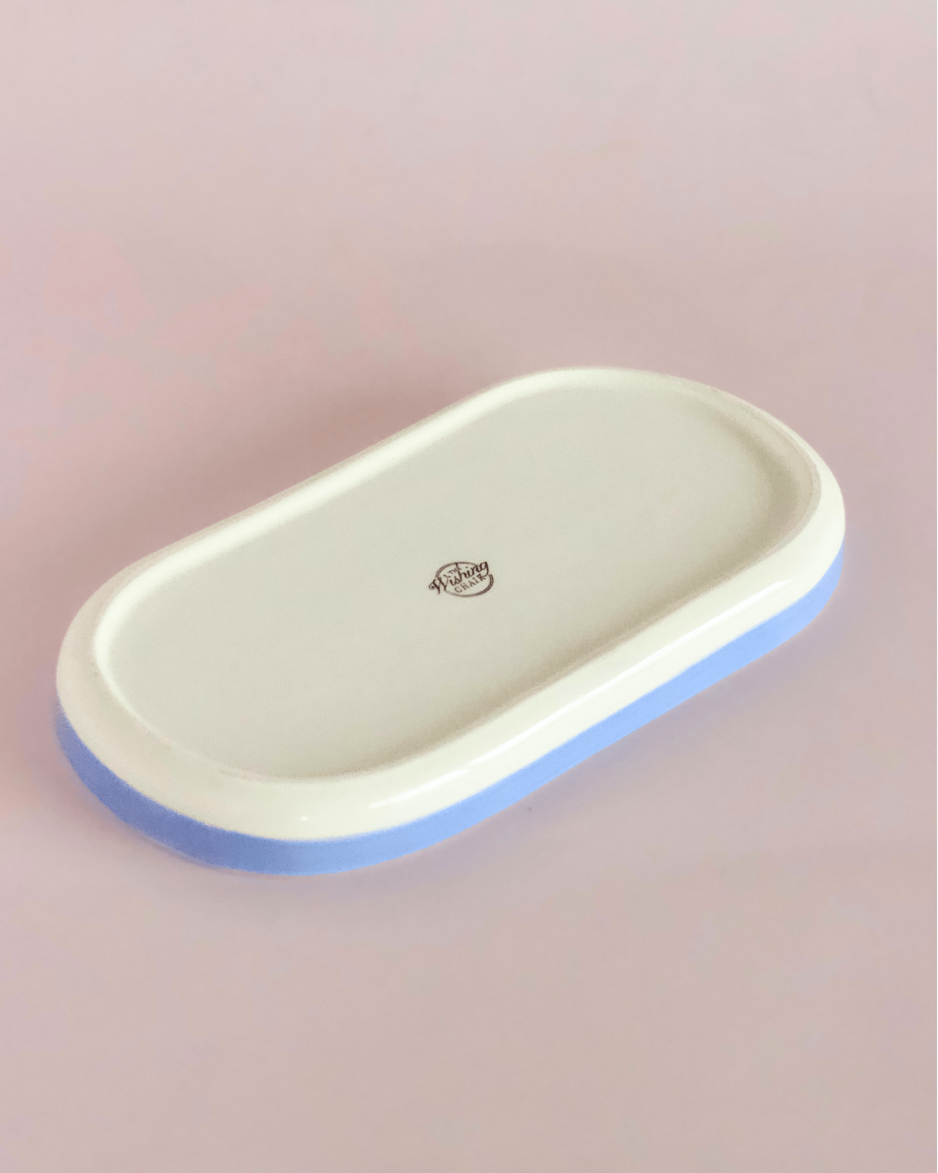 Stripe & Stem Handpainted Ceramic Oval Platter