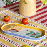 Stripe & Stem Handpainted Ceramic Oval Platter