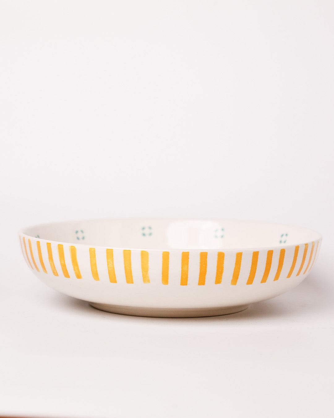 Stripe & Stem Handpainted Ceramic Pasta Bowl 21 cms