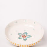 Stripe & Stem Handpainted Ceramic Pasta Bowl 21 cms